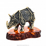 Статуэтка с янтарем "Носорог-броненосец", фотография 1. Интернет-магазин ЛАВКА ПОДАРКОВ