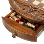 Шахматы деревянные резные в ларце "Круг света", фотография 10. Интернет-магазин ЛАВКА ПОДАРКОВ
