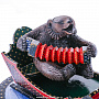 Резьба по дереву. Скульптура "Медведь на тройке", фотография 6. Интернет-магазин ЛАВКА ПОДАРКОВ