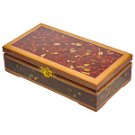 Шкатулка прямоугольная из янтаря
