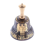 0064708 Бронза КОЛОКОЛЬЧИК "Русь святая: Архангел Михаил" №4 5*7см с мет. ручкой 