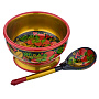 Набор деревянной посуды для супа "Мимоза-Клубника" с росписью. Хохлома, фотография 4. Интернет-магазин ЛАВКА ПОДАРКОВ