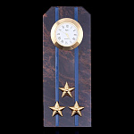  Нат.камень Часы "ПОГОН Подполковник" Обсидиан 004 092