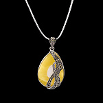 723005/7,08г  Серебро 925* ПОДВЕСКА вст.Янтарь, марказит