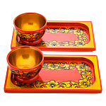 0068901 Хохлома НАБОР "СУШИ" 6пр. тар.15*200*115*2шт. соусник 50*80*2шт. палочки 2 шт. ВК