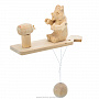 Богородская деревянная игрушка "Медведь с бочкой", фотография 3. Интернет-магазин ЛАВКА ПОДАРКОВ
