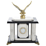 0044767 Нат.камень Часы "Орел" Змеевик Мрамор бронза (117228)