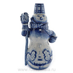 7695 Гжель Штоф "Снеговик" 27*14см авт.Черновы Л.и В.