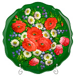 Поднос с авторской росписью "Цветы" 37х37 см