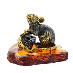 0047046/642 Сувенир Мышь Крыса с сыром Сувенир (коньячный)