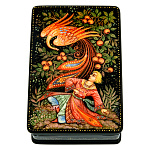 200915 Лаковая миниатюра Шкатулка "ЖАР-ПТИЦА" 12*08 см 2,63