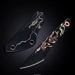 Нож сувенирный киридаши "KOI" black