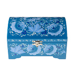 Деревянная шкатулка-сундучок "Зимние цветы". Хохлома