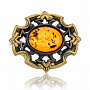 Брошь с янтарем "Барокко", фотография 2. Интернет-магазин ЛАВКА ПОДАРКОВ