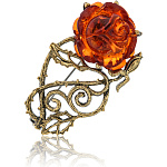 0045306/1161.4 Брошь Розочка Ажурная (коньячный)