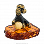 Статуэтка с янтарем "Собака Пудель с мячиком", фотография 3. Интернет-магазин ЛАВКА ПОДАРКОВ