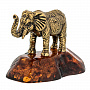 Статуэтка с янтарем "Полосатый слон", фотография 1. Интернет-магазин ЛАВКА ПОДАРКОВ