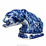 Скульптура "Тигр-охотник". Гжель, фотография 2. Интернет-магазин ЛАВКА ПОДАРКОВ