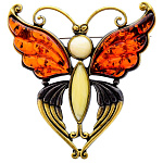 0058454/2137.4 Брошь Бабочка Шелковица (комбинированный)