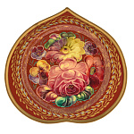 Поднос с авторской росписью 17х16 см