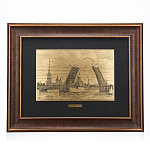  /30*40см Офорт черно-белый  "Санкт-Петербург. Разводной мост"
