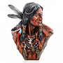 Деревянная резная скульптура "Бюст индейца". Высота 39 см, фотография 2. Интернет-магазин ЛАВКА ПОДАРКОВ