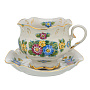 Чайная пара "Купец". Гжель в цвете, фотография 2. Интернет-магазин ЛАВКА ПОДАРКОВ