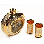 10515/П Златоуст Набор"Охотники на привале":Фляга + 2 стопки в П/У (3926)