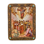 Икона из мореного дуба "Вознесение Господне" 15х20 см