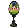 Деревянное пасхальное яйцо на подставке "Москва. Храм Василия Блаженного", фотография 1. Интернет-магазин ЛАВКА ПОДАРКОВ