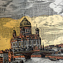 Офорт цветной "Москва. Вид на Храм Христа Спасителя" 42 х 55 см, фотография 2. Интернет-магазин ЛАВКА ПОДАРКОВ
