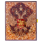 0072657 Янтарь ШКАТУЛКА  КЛЮЧНИЦА с янтарной мозаикой,дерево 20*25*8 см