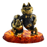 0058551/2096 Сувенир Коты Дерзкая парочка (коньячный)