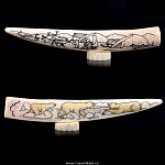  Бивень моржа  на подставке "Чукотка" Гравировка, в ассортименте