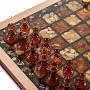 Шахматы с инкрустацией и фигурами из янтаря 34х34 см, фотография 10. Интернет-магазин ЛАВКА ПОДАРКОВ