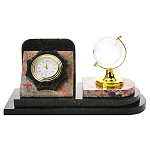 11112/6668 Нат.камень Письменный набор "Глобус" (6668)