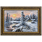 /20*30см Береста КАРТИНА "ЗИМНЕЕ УТРО" Авт.работа