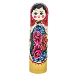 201793 Матрешка-ШТОФ "Семеновская" Девушка,красн, 0,5л