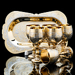 0055990/6289 Златоуст НАБОР(Лоток ср, 6 рюмок Тюльпан) NAW-6289