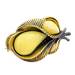 0045079/2065.4 Брошь Винтажный листик 1 (белый)