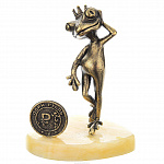 Бронзовая статуэтка "Лягушка с монетой"