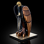 0036666 СКУЛЬПТУРА "СОКОЛ" с ножом  в подарочном коробе