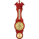 /М-58 МЕТЕОСТАНЦИЯ настенная "Барометр" 53*13,5см М-58 РВ/з Нат.дерево