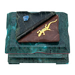 202973/8004 Нат.камень ШКАТУЛКА 120*90*90 мм