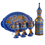 Питейный набор для шампанского "Цветы". Хохлома