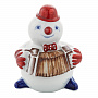 Скульптура "Снеговик с гармошкой". Гжель, фотография 4. Интернет-магазин ЛАВКА ПОДАРКОВ