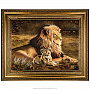 Картина янтарная "Лев и львенок" 60х80 см, фотография 1. Интернет-магазин ЛАВКА ПОДАРКОВ