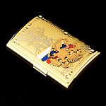 0051787 Златоуст ВИЗИТНИЦА "Карта/Герб России" карманная  в ПУ