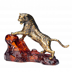 Статуэтка с янтарем "Тигр на скале"