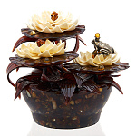 0057057-НП/10 Янтарь Сувенир ИКЕБАНА "НИМФЕИ" в вазе